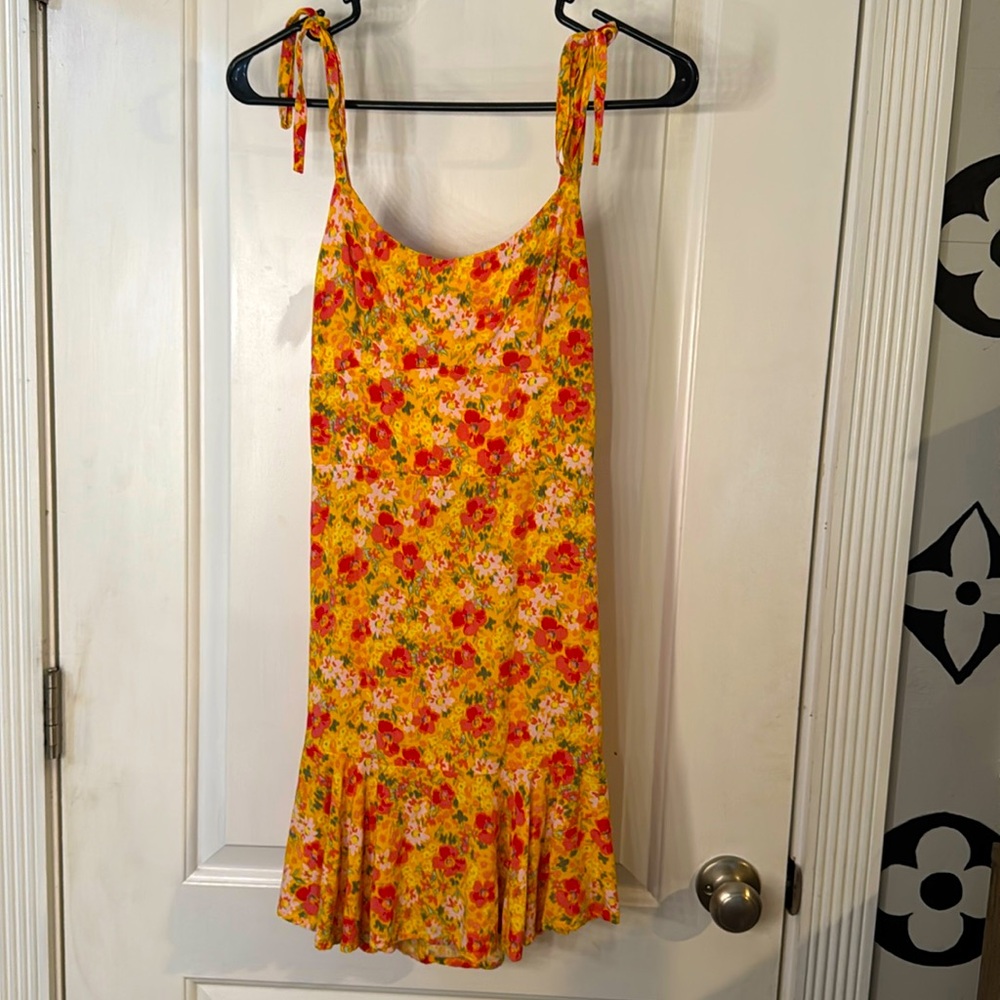Yellow floral sun dress
